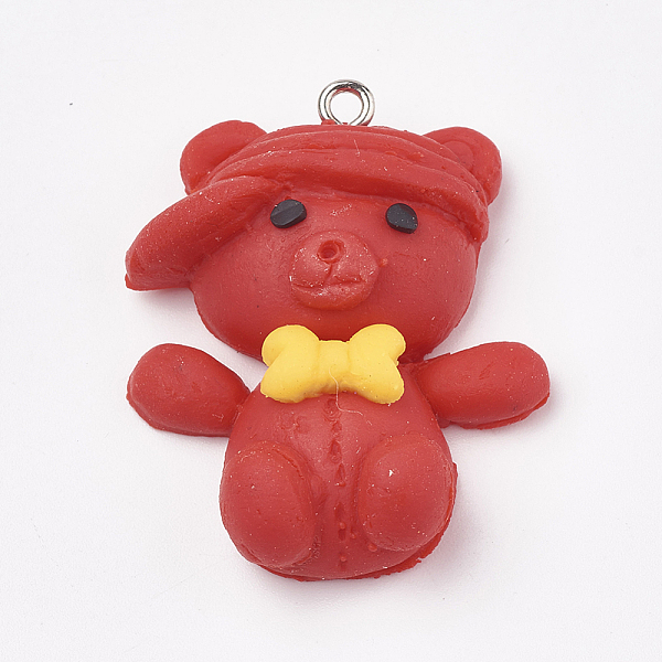 PandaHall Handmade Polymer Clay Pendants, with Iron Findings, Bear, Platinum, Red, 35.5x29x11mm, Hole: 2mm Polymer Clay Bear Red
PandaHall Handmade Polymer Clay Pendants, with Iron Findings, Bear, Platinum, Red, 35.5x29x11mm, Hole: 2mm Polymer Clay Bear Red