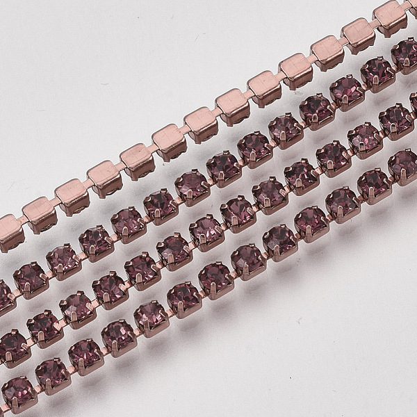 PandaHall Electrophoresis Iron Rhinestone Strass Chains, Rhinestone Cup Chains, with Spool, Light Amethyst, SS12, 3~3.2mm, about..., Purple
PandaHall Electrophoresis Iron Rhinestone Strass Chains, Rhinestone Cup Chains, with Spool, Light Amethyst, SS12, 3~3.2mm, about..., Purple