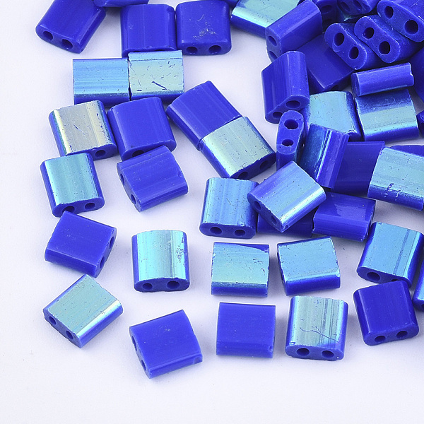 PandaHall 2-Hole Glass Seed Beads, Half Rainbow Plated Colours, Square, Blue, 5x4.5~5.5x2~2.5mm, Hole: 0.5~0.8mm, about 118pcs/10g Glass...
PandaHall 2-Hole Glass Seed Beads, Half Rainbow Plated Colours, Square, Blue, 5x4.5~5.5x2~2.5mm, Hole: 0.5~0.8mm, about 118pcs/10g Glass...