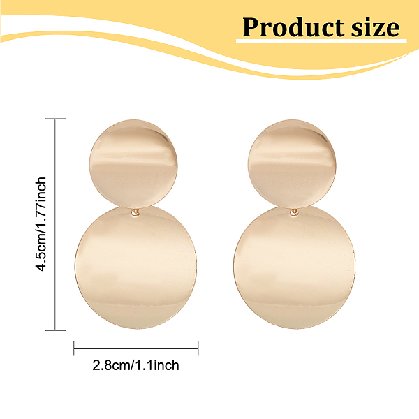 PandaHall ANATTASOUL 2 Pairs 2 Colors Alloy Double Flat Round Dangle Stud Earrings for Women, Platinum & Golden, 45mm, Pin: 0.7mm, 1...
PandaHall ANATTASOUL 2 Pairs 2 Colors Alloy Double Flat Round Dangle Stud Earrings for Women, Platinum & Golden, 45mm, Pin: 0.7mm, 1...