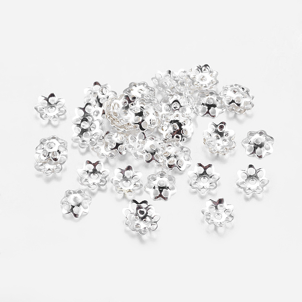 PandaHall Iron Bead Caps, Cadmium Free & Lead Free, Flower, Multi-Petal, Silver Color Plated, 6x1mm, Hole: 1mm, about 500pcs/10g Iron
PandaHall Iron Bead Caps, Cadmium Free & Lead Free, Flower, Multi-Petal, Silver Color Plated, 6x1mm, Hole: 1mm, about 500pcs/10g Iron