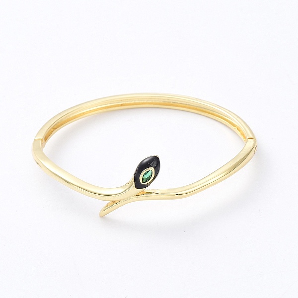 PandaHall Enamel Snake Hinged Bangle with Cubic Zirconia, Brass Jewelry, Real 18K Gold Plated, Inner Diameter: 2x2-1/4 inch(5.05x5.8cm)..., Green
PandaHall Enamel Snake Hinged Bangle with Cubic Zirconia, Brass Jewelry, Real 18K Gold Plated, Inner Diameter: 2x2-1/4 inch(5.05x5.8cm)..., Green