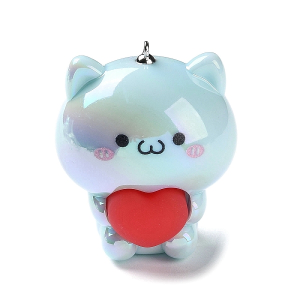PandaHall Acrylic Pendants, Cat Shape with Silicone Heart Charms, with Iron Loops, Aqua, 44.5~45x38x35mm, Hole: 1.6mm Iron+Acrylic Cat Shape..., Cyan
PandaHall Acrylic Pendants, Cat Shape with Silicone Heart Charms, with Iron Loops, Aqua, 44.5~45x38x35mm, Hole: 1.6mm Iron+Acrylic Cat Shape..., Cyan
