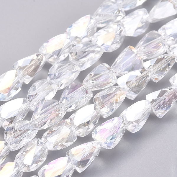 PandaHall Electroplate Glass Beads Strands, AB Color Plated, Faceted, Triangle, Clear AB, 8x6x6mm, Hole: 1.2mm, about 76pcs/Strand, 21.65..., White
PandaHall Electroplate Glass Beads Strands, AB Color Plated, Faceted, Triangle, Clear AB, 8x6x6mm, Hole: 1.2mm, about 76pcs/Strand, 21.65..., White