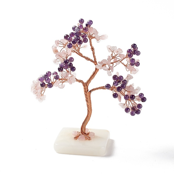 PandaHall Natural Amethyst & Rose Quartz Tree Display Decoration, White Jade Slice Base Feng Shui Ornament for Wealth, Luck, Rose Gold Brass...
PandaHall Natural Amethyst & Rose Quartz Tree Display Decoration, White Jade Slice Base Feng Shui Ornament for Wealth, Luck, Rose Gold Brass...