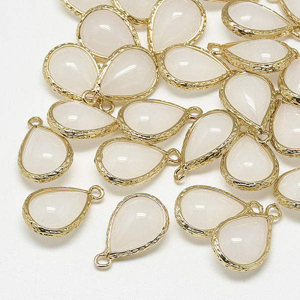 PandaHall Glass Pendants, with Golden Tone Brass Findings, teardrop, WhiteSmoke, 18.5x12.5x7mm, Hole: 1.5mm Brass+Glass Teardrop White
PandaHall Glass Pendants, with Golden Tone Brass Findings, teardrop, WhiteSmoke, 18.5x12.5x7mm, Hole: 1.5mm Brass+Glass Teardrop White