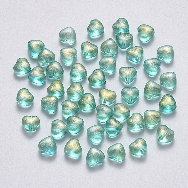 PandaHall Transparent Spray Painted Glass Beads, with Glitter Powder, Heart, Medium Sea Green, 6x6x4mm, Hole: 0.7mm Glass Heart
PandaHall Transparent Spray Painted Glass Beads, with Glitter Powder, Heart, Medium Sea Green, 6x6x4mm, Hole: 0.7mm Glass Heart