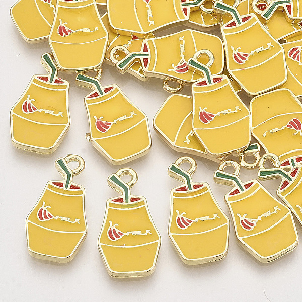 PandaHall Light Gold Plated Alloy Enamel Pendants, Drink Bottle Shape, Gold, 21x11x2mm, Hole: 1.8mm Alloy+Enamel Bottle Gold
PandaHall Light Gold Plated Alloy Enamel Pendants, Drink Bottle Shape, Gold, 21x11x2mm, Hole: 1.8mm Alloy+Enamel Bottle Gold