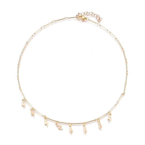 PandaHall Lightning Bolt Pendant Necklaces, with Brass Bar Link Chains & Charms, 304 Stainless Steel Lobster Claw Clasps, Golden, 16.14 inch...
PandaHall Lightning Bolt Pendant Necklaces, with Brass Bar Link Chains & Charms, 304 Stainless Steel Lobster Claw Clasps, Golden, 16.14 inch...