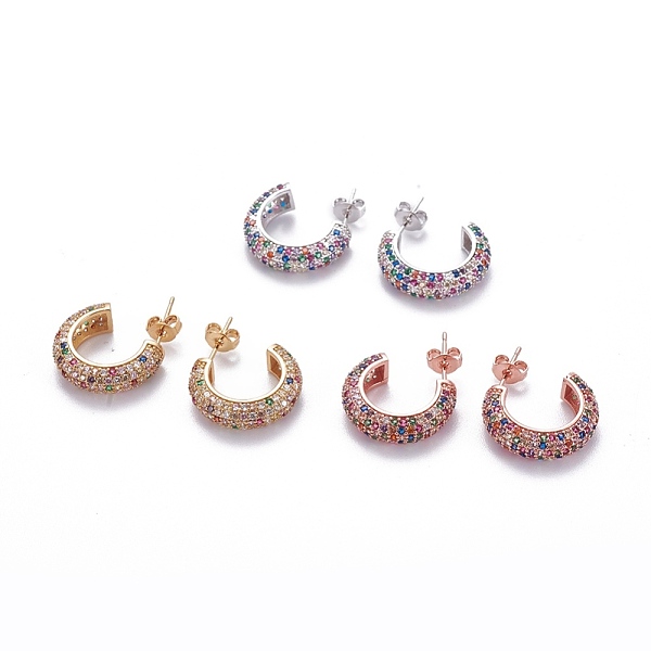 PandaHall Brass Micro Pave Cubic Zirconia Stud Earrings, Half Hoop Earrings, with Brass Ear Nuts, Ring, Colorful, Mixed Color, 18x5mm, Pin...
PandaHall Brass Micro Pave Cubic Zirconia Stud Earrings, Half Hoop Earrings, with Brass Ear Nuts, Ring, Colorful, Mixed Color, 18x5mm, Pin...