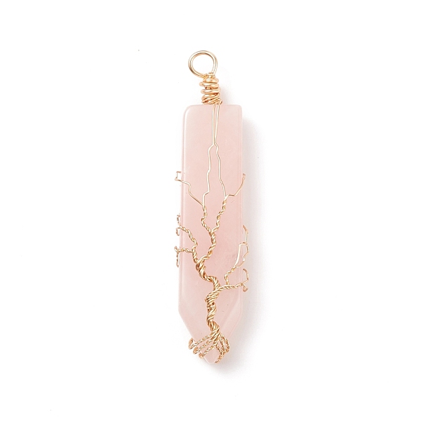 PandaHall Natural Rose Quartz Big Pendants, with Golden Tone Copper Wire Wrapped, Sword with Tree, 63.5x14x10mm, Hole: 4.4mm Rose Quartz...
PandaHall Natural Rose Quartz Big Pendants, with Golden Tone Copper Wire Wrapped, Sword with Tree, 63.5x14x10mm, Hole: 4.4mm Rose Quartz...