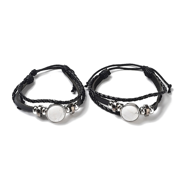 PandaHall Natural Natural Howlite Multi-strand Bracelets, Adjustable PU Leather Braided Cord Bracelets for Unisex, Inner Diameter...
PandaHall Natural Natural Howlite Multi-strand Bracelets, Adjustable PU Leather Braided Cord Bracelets for Unisex, Inner Diameter...