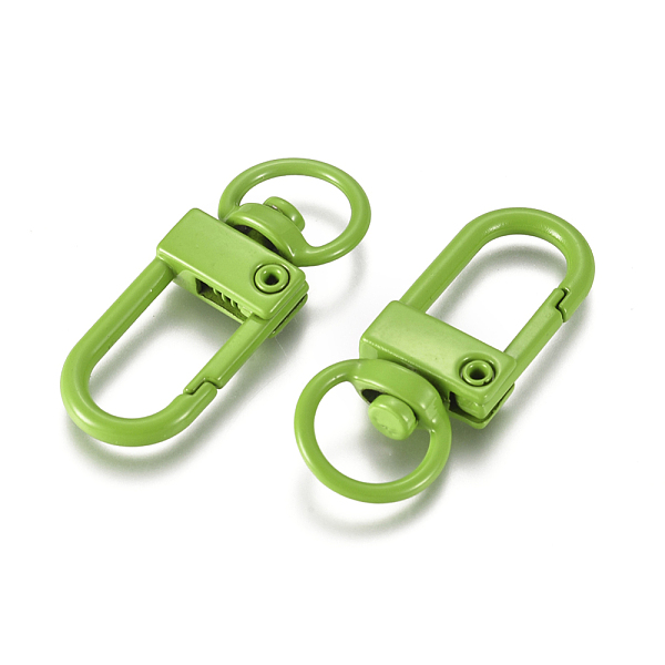 PandaHall Baking Painted Alloy Swivel Clasps, Swivel Snap Hook, with Iron Findings, Green Yellow, 33.5x13x5mm, Hole: 6x9.5mm Alloy Green
PandaHall Baking Painted Alloy Swivel Clasps, Swivel Snap Hook, with Iron Findings, Green Yellow, 33.5x13x5mm, Hole: 6x9.5mm Alloy Green