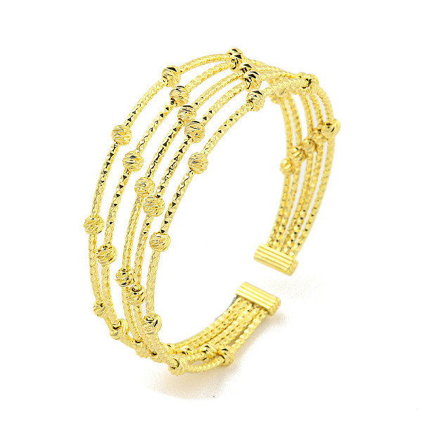 PandaHall Rack Plating Brass Multi-Strand Round Ball Open Cuff Bangles for Women, Cadmium Free & Lead Free, Long-Lasting Plated, Real 18K...
PandaHall Rack Plating Brass Multi-Strand Round Ball Open Cuff Bangles for Women, Cadmium Free & Lead Free, Long-Lasting Plated, Real 18K...