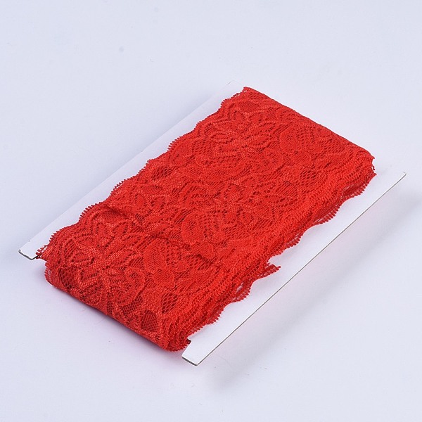 PandaHall Elastic Lace Trim, Lace Ribbon For Sewing Decoration, Red, 80mm Polyester Red
PandaHall Elastic Lace Trim, Lace Ribbon For Sewing Decoration, Red, 80mm Polyester Red