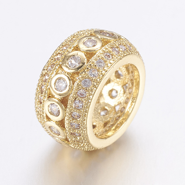 PandaHall Brass Micro Pave Cubic Zirconia Beads, Long-Lasting Plated, Large Hole Beads, Rondelle, Clear, Real 18K Gold Plated, 11x6mm, Hole...
PandaHall Brass Micro Pave Cubic Zirconia Beads, Long-Lasting Plated, Large Hole Beads, Rondelle, Clear, Real 18K Gold Plated, 11x6mm, Hole...
