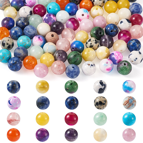 PandaHall Kissitty 100Pcs 20 Style Natural Mixed Gemstone Beads, Round, Mixed Color, 8~8.5mm, Hole: 0.8~1mm, 5pcs/style Mixed Stone Round..., Multicolor
PandaHall Kissitty 100Pcs 20 Style Natural Mixed Gemstone Beads, Round, Mixed Color, 8~8.5mm, Hole: 0.8~1mm, 5pcs/style Mixed Stone Round..., Multicolor
