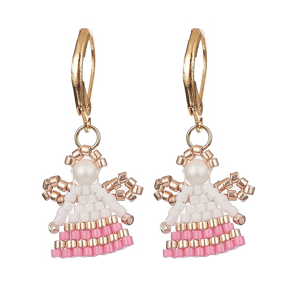 PandaHall Angel Leverback Earring for Women, Seed Beads Dangle Earrings, with 304 Stainless Steel Earring Hoop, Golden, 33x14mm Glass
PandaHall Angel Leverback Earring for Women, Seed Beads Dangle Earrings, with 304 Stainless Steel Earring Hoop, Golden, 33x14mm Glass