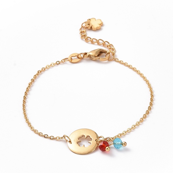 PandaHall Ion Plating(IP) 304 Stainless Steel Clover Link Bracelet with Glass Beads Charms for Women, Golden, 6-3/4 inch(17cm) 304 Stainless...
PandaHall Ion Plating(IP) 304 Stainless Steel Clover Link Bracelet with Glass Beads Charms for Women, Golden, 6-3/4 inch(17cm) 304 Stainless...