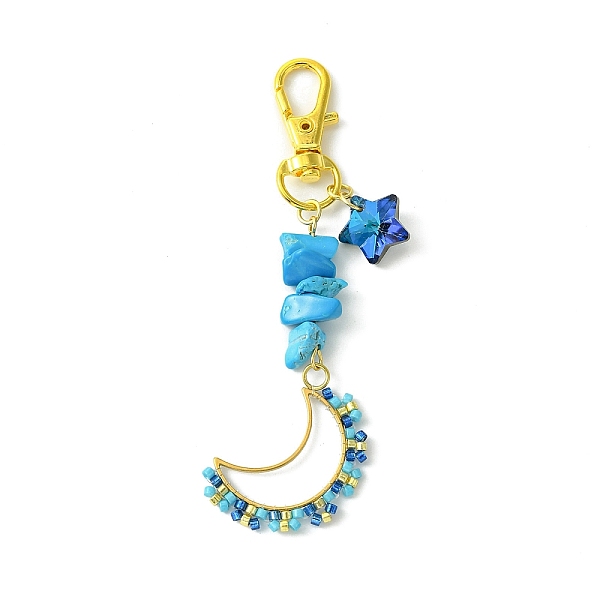 PandaHall Moon Glass Seed Pendant Decorations, Synthetic Turquoise Chip Beads & Star Glass Charms for Bag Key Chain Ornaments, 94.5mm...
PandaHall Moon Glass Seed Pendant Decorations, Synthetic Turquoise Chip Beads & Star Glass Charms for Bag Key Chain Ornaments, 94.5mm...
