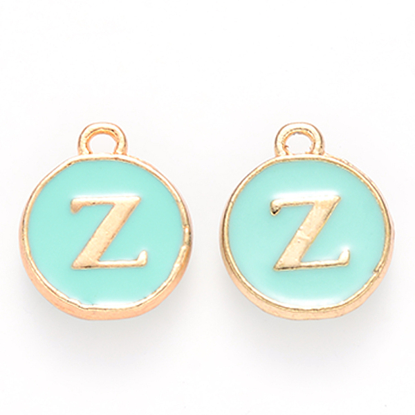 PandaHall Golden Plated Alloy Enamel Charms, Cadmium Free & Lead Free, Enamelled Sequins, Flat Round with Letter, Turquoise, Letter.Z..., Green
PandaHall Golden Plated Alloy Enamel Charms, Cadmium Free & Lead Free, Enamelled Sequins, Flat Round with Letter, Turquoise, Letter.Z..., Green