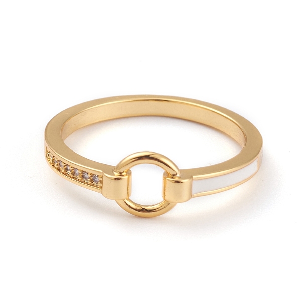 PandaHall Brass Micro Pave Clear Cubic Zirconia Finger Rings, with Enamel, Ring, Golden, US Size 6 3/4(17.1mm) Brass+Cubic Zirconia White
PandaHall Brass Micro Pave Clear Cubic Zirconia Finger Rings, with Enamel, Ring, Golden, US Size 6 3/4(17.1mm) Brass+Cubic Zirconia White
