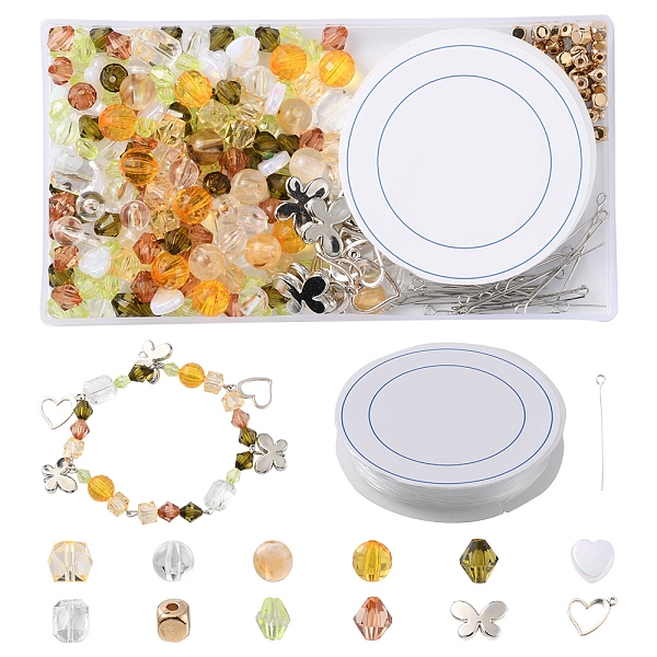 PandaHall DIY Butterfly Bracelet Making Kit, Including Bicone & Cube & Heart Acrylic & Plastic Beads, Alloy Charms, Elastic Thread, Yellow..., Multicolor
PandaHall DIY Butterfly Bracelet Making Kit, Including Bicone & Cube & Heart Acrylic & Plastic Beads, Alloy Charms, Elastic Thread, Yellow..., Multicolor
