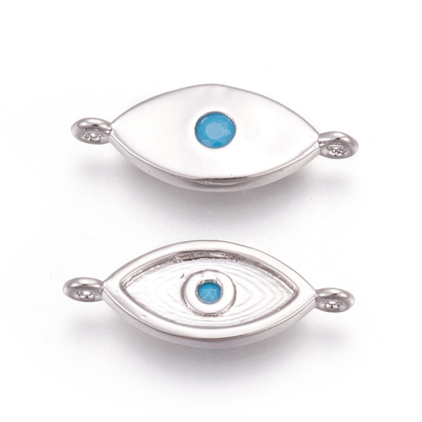 PandaHall Brass Micro Pave Cubic Zirconia Links, Cadmium Free & Lead Free, Horse Eye, Deep Sky Blue, Matte Silver, 7x17.5x2.5mm, Hole: 1mm...
PandaHall Brass Micro Pave Cubic Zirconia Links, Cadmium Free & Lead Free, Horse Eye, Deep Sky Blue, Matte Silver, 7x17.5x2.5mm, Hole: 1mm...