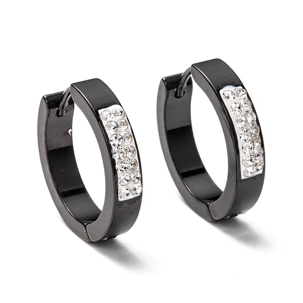 PandaHall 304 Stainless Steel Huggie Hoop Earrings, with Polymer Clay Crystal Rhinestone, Ring, Electrophoresis Black, 21x4mm, Pin: 0.9mm...
PandaHall 304 Stainless Steel Huggie Hoop Earrings, with Polymer Clay Crystal Rhinestone, Ring, Electrophoresis Black, 21x4mm, Pin: 0.9mm...