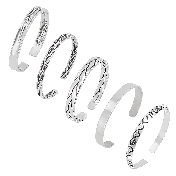 PandaHall ANATTASOUL 5Pcs 5 Styles Tibetan Style Alloy & 304 Stainless Steel Open Cuff Bangles Set for Women, Antique Silver & Stainless...
PandaHall ANATTASOUL 5Pcs 5 Styles Tibetan Style Alloy & 304 Stainless Steel Open Cuff Bangles Set for Women, Antique Silver & Stainless...