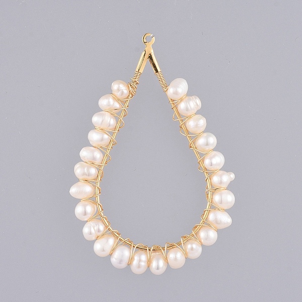 PandaHall Natural Cultured Freshwater Pearl Pendants, with Copper Wire and 304 Stainless Steel Findings, Teardrop, Golden, 48x32x5mm, Hole...
PandaHall Natural Cultured Freshwater Pearl Pendants, with Copper Wire and 304 Stainless Steel Findings, Teardrop, Golden, 48x32x5mm, Hole...