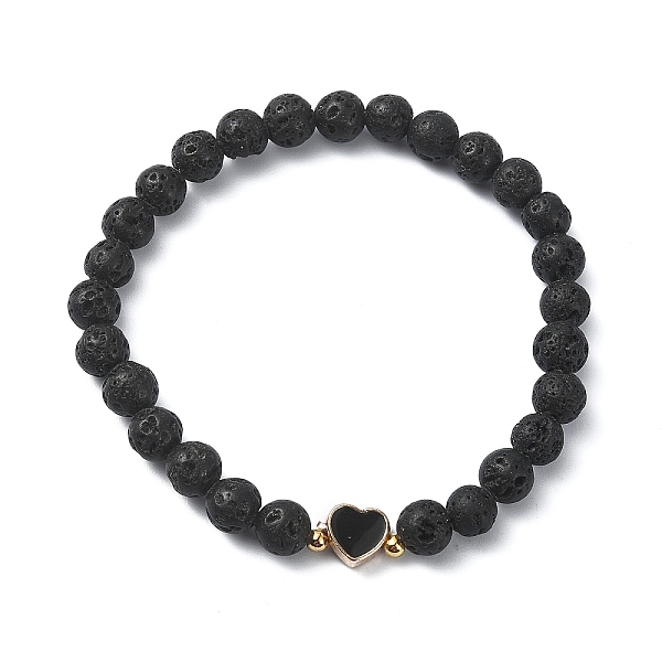 PandaHall Natural Lava Rock Round Beaded Bracelets, with Alloy Enamel Heart for Women, Inner Diameter: 2-1/8 inch(5.4cm) Lava Rock
PandaHall Natural Lava Rock Round Beaded Bracelets, with Alloy Enamel Heart for Women, Inner Diameter: 2-1/8 inch(5.4cm) Lava Rock