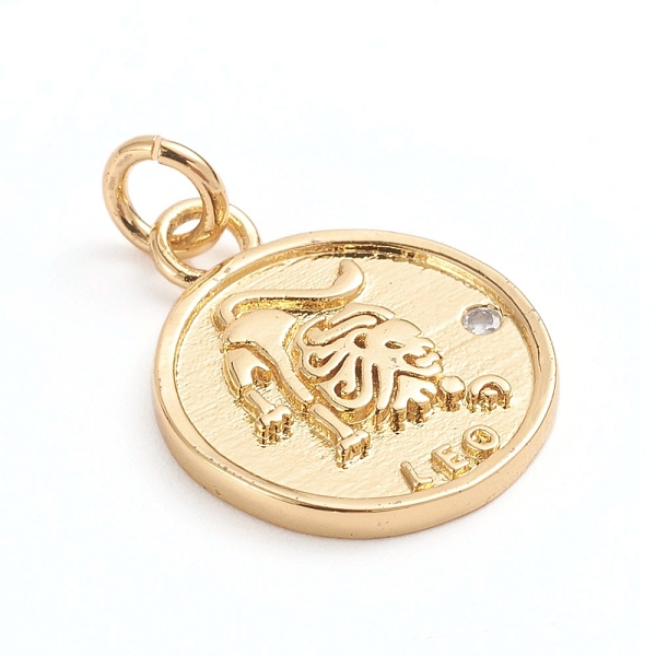 PandaHall Brass Micro Pave Cubic Zirconia Pendants, with Jump Ring, Flat Round with Twelve Constellations, Clear, Golden, Leo, 18x14.5x1.5mm...
PandaHall Brass Micro Pave Cubic Zirconia Pendants, with Jump Ring, Flat Round with Twelve Constellations, Clear, Golden, Leo, 18x14.5x1.5mm...