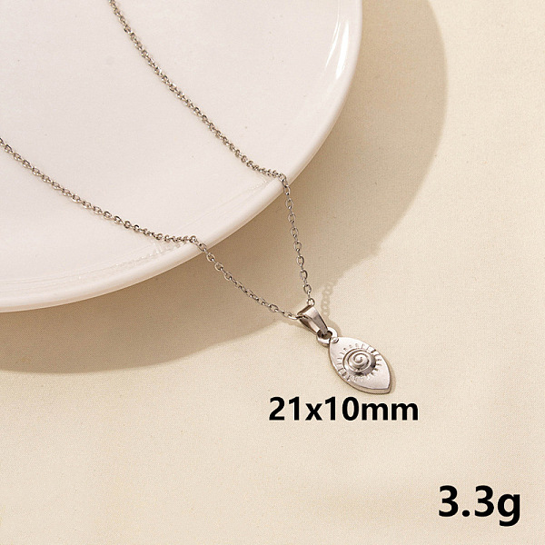 PandaHall 304 Stainless Steel Geometric Pendant Necklaces, Cable Chain Necklaces for Women, Oval with Eye Stainless Steel
PandaHall 304 Stainless Steel Geometric Pendant Necklaces, Cable Chain Necklaces for Women, Oval with Eye Stainless Steel