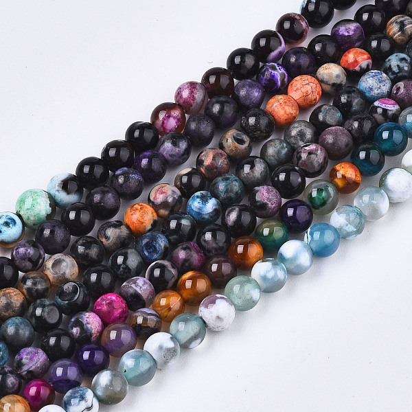 PandaHall Natural Fire Crackle Agate Beads Strands, Dyed & Heated, Round, Mixed Color, 4mm, Hole: 0.5mm, about 94~96pcs/strand, 14.57..., Multicolor
PandaHall Natural Fire Crackle Agate Beads Strands, Dyed & Heated, Round, Mixed Color, 4mm, Hole: 0.5mm, about 94~96pcs/strand, 14.57..., Multicolor