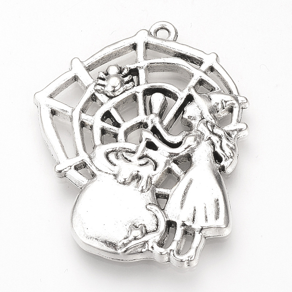 PandaHall Tibetan Style Alloy Pendants, Spider Web with Witch, Cadmium Free & Lead Free, Antique Silver, 40x33x3mm, Hole: 1.5mm, about...
PandaHall Tibetan Style Alloy Pendants, Spider Web with Witch, Cadmium Free & Lead Free, Antique Silver, 40x33x3mm, Hole: 1.5mm, about...