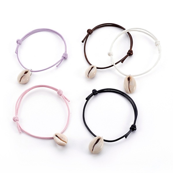 PandaHall Adjustable Eco-Friendly Korean Waxed Polyester Charm Bracelets, with Cowrie Shell Beads, 2-1/8 inch(5.5cm) Polyester Multicolor
PandaHall Adjustable Eco-Friendly Korean Waxed Polyester Charm Bracelets, with Cowrie Shell Beads, 2-1/8 inch(5.5cm) Polyester Multicolor