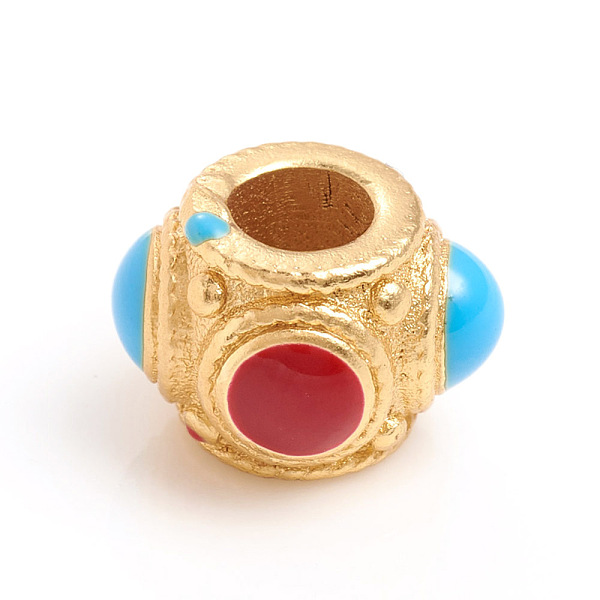 PandaHall Golden Plated Brass European Beads, Large Hole Beads, with Enamel, Rondelle, Red, 10x7mm, Hole: 4mm Brass+Enamel Rondelle Red
PandaHall Golden Plated Brass European Beads, Large Hole Beads, with Enamel, Rondelle, Red, 10x7mm, Hole: 4mm Brass+Enamel Rondelle Red