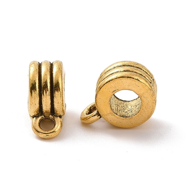 PandaHall Tibetan Style Alloy Tube Bails, Loop Bails, Tube with Stripe, Antique Golden, 12.5x9x5.5mm, Hole: 1.8mm, Inner Diameter: 4.4mm...
PandaHall Tibetan Style Alloy Tube Bails, Loop Bails, Tube with Stripe, Antique Golden, 12.5x9x5.5mm, Hole: 1.8mm, Inner Diameter: 4.4mm...