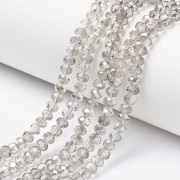 PandaHall Electroplate Transparent Glass Beads Strands, Half Gray Plated, Faceted, Rondelle, Clear, 8x6mm, Hole: 1mm, about 65~68pcs/strand...
PandaHall Electroplate Transparent Glass Beads Strands, Half Gray Plated, Faceted, Rondelle, Clear, 8x6mm, Hole: 1mm, about 65~68pcs/strand...
