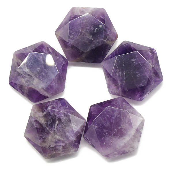 PandaHall Natural Amethyst Worry Stones, Massage Tools, Faceted Hexagon, 28x25mm Amethyst Hexagon
PandaHall Natural Amethyst Worry Stones, Massage Tools, Faceted Hexagon, 28x25mm Amethyst Hexagon