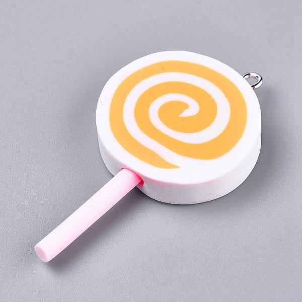 PandaHall Handmade Polymer Clay Pendants, with Platinum Plated Iron Loops, Lollipop, Yellow, 47~48x25~28x6~9mm, Hole: 2mm Polymer Clay Candy...
PandaHall Handmade Polymer Clay Pendants, with Platinum Plated Iron Loops, Lollipop, Yellow, 47~48x25~28x6~9mm, Hole: 2mm Polymer Clay Candy...