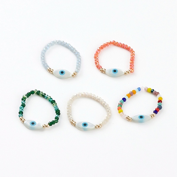 PandaHall Glass Beads Stretch Rings, with Natural White Shell Beads, Synthetic Turquoise and Glass Seed Beads, Evil Eye, Mixed Color, US..., Multicolor
PandaHall Glass Beads Stretch Rings, with Natural White Shell Beads, Synthetic Turquoise and Glass Seed Beads, Evil Eye, Mixed Color, US..., Multicolor