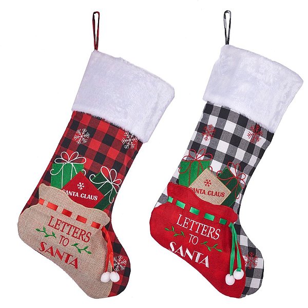 PandaHall 2Pcs 2 Style Christmas Socks Gift Bags, for Christmas Decorations, Word Letters to Santa, Colorful, 53x26x0.7cm, 1pc/color Cloth...
PandaHall 2Pcs 2 Style Christmas Socks Gift Bags, for Christmas Decorations, Word Letters to Santa, Colorful, 53x26x0.7cm, 1pc/color Cloth...