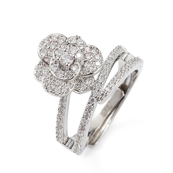 PandaHall Clear Cubic Zirconia Flower Adjustable Ring, Brass Jewelry for Women, Lead Free & Cadmium Free, Platinum, Inner Diameter: 17mm...
PandaHall Clear Cubic Zirconia Flower Adjustable Ring, Brass Jewelry for Women, Lead Free & Cadmium Free, Platinum, Inner Diameter: 17mm...
