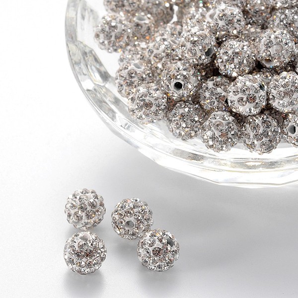 PandaHall Pave Disco Ball Beads, Polymer Clay Rhinestone Beads, Grade A, Round, Crystal, PP12(1.8~1.9mm), 8mm, Hole: 1mm Polymer Clay+Glass..., Clear
PandaHall Pave Disco Ball Beads, Polymer Clay Rhinestone Beads, Grade A, Round, Crystal, PP12(1.8~1.9mm), 8mm, Hole: 1mm Polymer Clay+Glass..., Clear