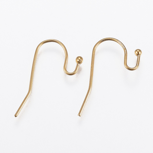 PandaHall Ion Plating(IP) 304 Stainless Steel Earring Hooks, Real 18K Gold Plated, 21x12x2mm, Pin: 0.8mm 304 Stainless Steel
PandaHall Ion Plating(IP) 304 Stainless Steel Earring Hooks, Real 18K Gold Plated, 21x12x2mm, Pin: 0.8mm 304 Stainless Steel