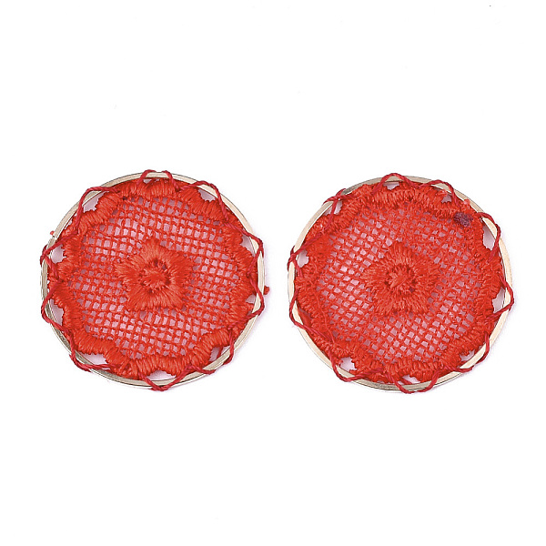 PandaHall Polyester Woven Pendant Decorations, with Iron Findings, Flat Round with Star, Light Gold, Red, 40x2mm Polyester Flat Round Red
PandaHall Polyester Woven Pendant Decorations, with Iron Findings, Flat Round with Star, Light Gold, Red, 40x2mm Polyester Flat Round Red