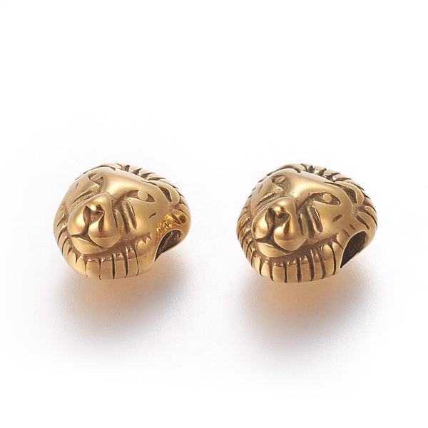 PandaHall 304 Stainless Steel Beads, Ion Plating (IP), Lion, Golden, 11.8x10.5x7.3mm, Hole: 2.7mm 304 Stainless Steel Lion
PandaHall 304 Stainless Steel Beads, Ion Plating (IP), Lion, Golden, 11.8x10.5x7.3mm, Hole: 2.7mm 304 Stainless Steel Lion
