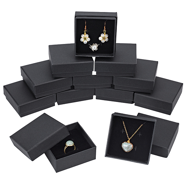 PandaHall Kraft Paper Cardboard Jewelry Boxes, Ring/Earring Box, Square, Black, 7.3x7.3x3cm Paper Square Black
PandaHall Kraft Paper Cardboard Jewelry Boxes, Ring/Earring Box, Square, Black, 7.3x7.3x3cm Paper Square Black